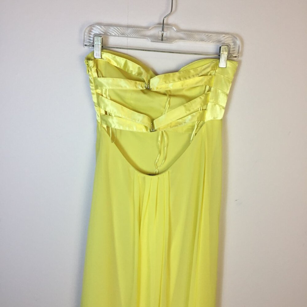 Adrianna Papell Hailey Strapless Maxi Dress Size 5/6 Womans Yellow Empire Waist - Picture 5 of 13